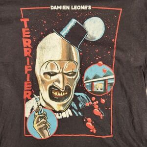 Terrifier Graphic T-Shirt Mens XL Black Excellent Art the Clown Horror Film Tee